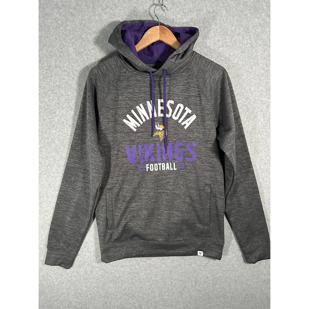 Fanatics Minnesota Vikings Hoodie Mens Small Gray Purple NFL Pro Line NWT
